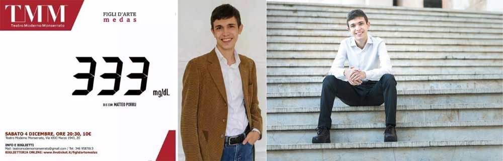 333: il diabete va a teatro, grazie al nuovo monologo di Matteo Porru, giovane scrittore cagliaritano con diabete tipo 1 - Diabete.com