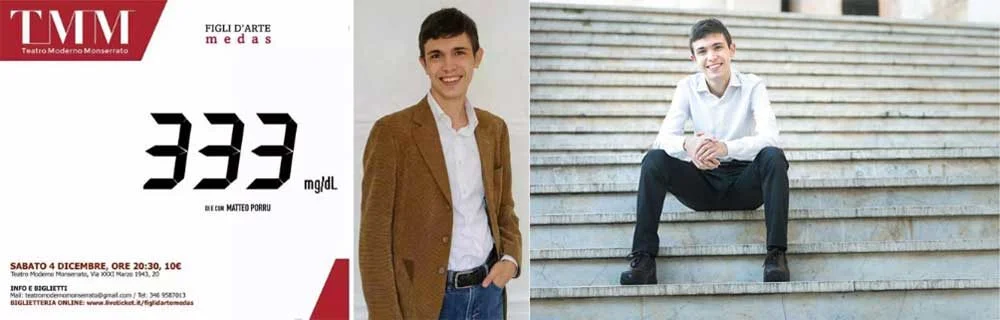 333: il diabete va a teatro, grazie al nuovo monologo di Matteo Porru, giovane scrittore cagliaritano con diabete tipo 1 - Diabete.com